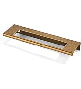 khtumeware 10 Pack 5 inch(128mm) Hole Center Antique Brass Finger Edge Pulls Zinc Drawer pulls Vi...