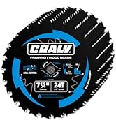 CRALY 7-1/4 Inch 24 Teeth Wood Cutting Framing Circular Saw Blade, 5/8 Inch Arbor, Carbide Tipped...