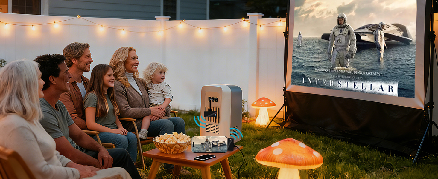 hollyland wireless video transmitter for Outdoor Movie Night Backyard Theater Phone Streaming Kit