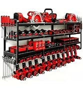 CRELYSTER 50" W Large Power Tool Organizer Wall Mount, Load 600lbs, 4 Layer Heavy Duty 12 Cordles...