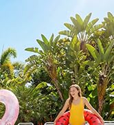 MoKo Watermelon Pool Floats for Kids Adults, Inflatable Swim Rings Swimming Pool Float Tube Round...