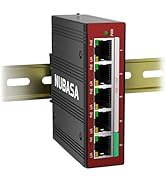 NUBASA Industrial 5 Ports PoE Passthrough Switch | 1 x PoE++ Input, 4 × 802.3at Powered Outputs |...