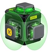 Fanttik D12 Ace Laser Level 360 Self Leveling, 3x360° Rechargeable 3D Green Cross Laser, Outdoor ...