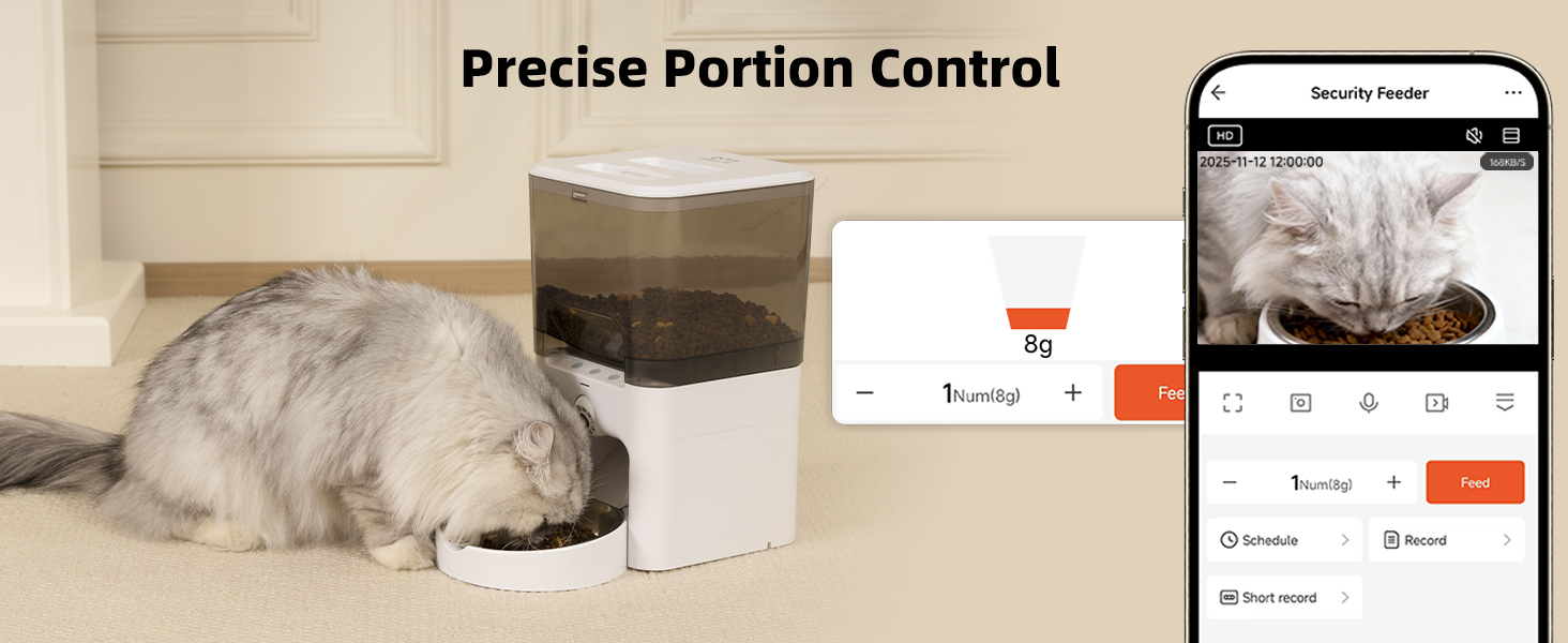 Remote feeding automatic cat feeder