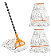 TidyBliss Commercial Mop with 3 Replacement Heads, 55” Long Handle Large Heavy Duty Industrial St...
