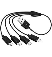 ROÉKO Micro USB Charger Cable, 4 in 1 Charging Splitter Hub, Mini USB Data Cable with 1.64 FT Cor...