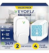 VEYOFLY Fly Trap Indoor, Fruit Fly Traps for Indoors Flying Insect (2 Device + 4 Refills) Gnat Tr...