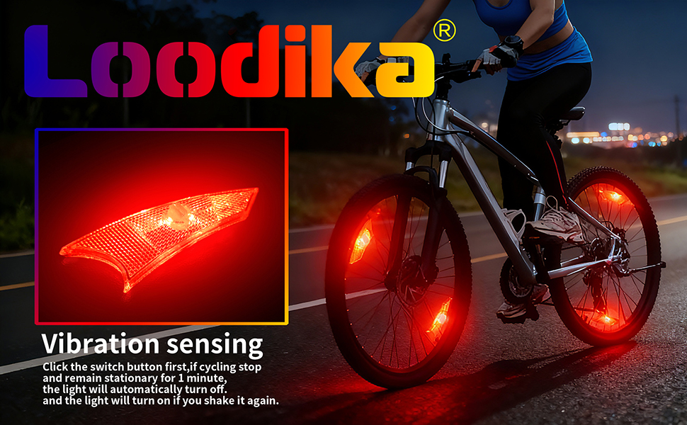 Bike lights for wheels Vibration sensing