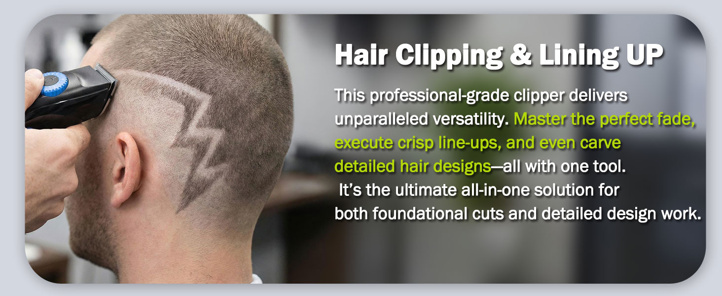 Barber style edging up cheek line using VOUKAD detailer trimmer blade.