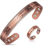 Lymphatic Drainage Ring &amp; Copper Bracelet for Women, Magnetic Copper Bracelet and Magnetic Lymph ...