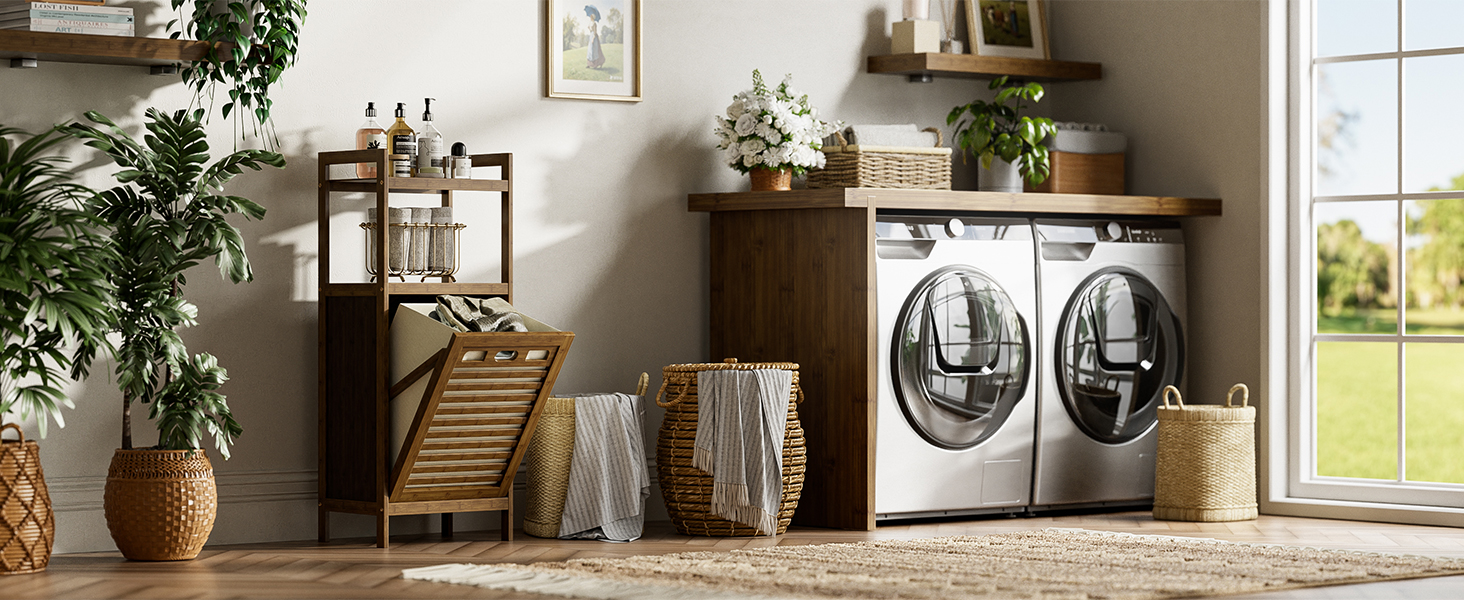 laundry room hamper cabinet white