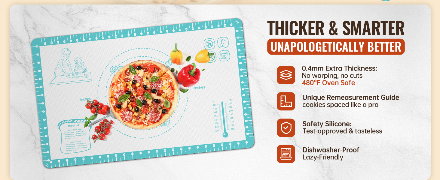 pizza accessories silicone kitchen mat pastry mats for rolling dough silicone cooking mat