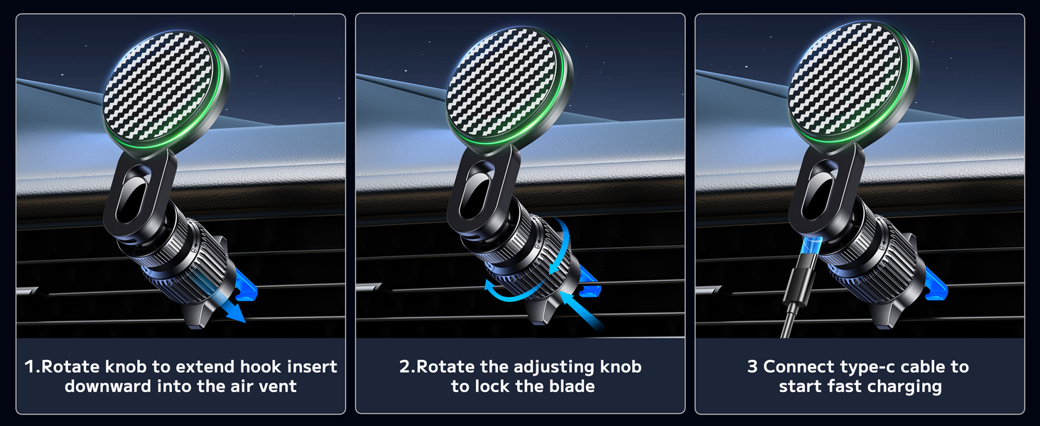 Car Phone Charger Mount Holder Stand Fast Charging