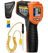 4 in 1 Temperature Gun POROMETISTO 4 Types of Alarm Setting,-58-1472°F Measure Infrared/Ambient T...