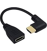 Poyiccot 8K HDMI Extension Cable, Short 8K HDMI 90 Degree Left Angle Male to Female HDMI 2.1 Cabl...