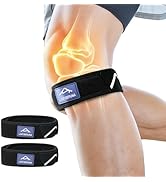 JAPSERUNA Patellar Band Tendon Support Strap - 2 Pack Adjustable Non-Slip Knee Brace for Helps Re...