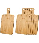 ZeQi Bamboo Cutting Board with Handle (6PCS, 16"L x 7.8"W), Wooden Cutting Boards, Chopping Board...