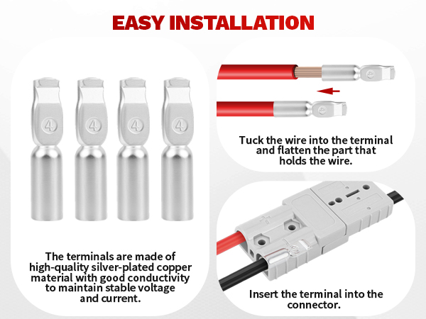 50A-600V Battery Quick Connect/Disconnect with 7/8/10/12 AWG