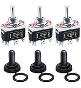 Twidec/3Pcs Heavy Duty Rocker Toggle Switch 16A 250V AC DPDT 3 Position 6 Pin ON/Off/ON Switch wi...