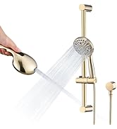 LOCALAND Slide Bar Hand Held Shower with Hose, Gold