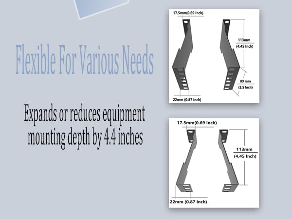 1U server rack depth extender