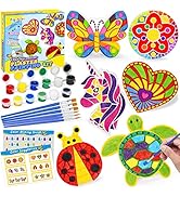 Aigybobo Kids Arts and Crafts Painting Kit, 6 Pack Paint Your Own Plaster Stones for Kid Girl Age...