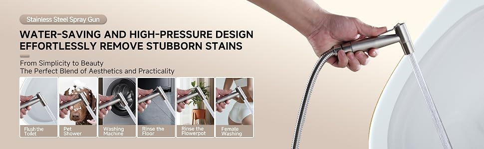 WATER-SAVING AND HIGH-PRESSURE DESIGNEFFORTLESSLY REMOVE STUBBORN STAINS