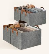 GRANNY SAYS Storage Baskets for Closet, Extra Large Storage Bins with Metal Frame, Canvas Storage...