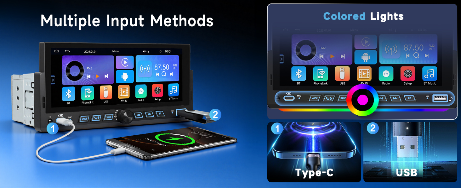 single din touch screen car stereo