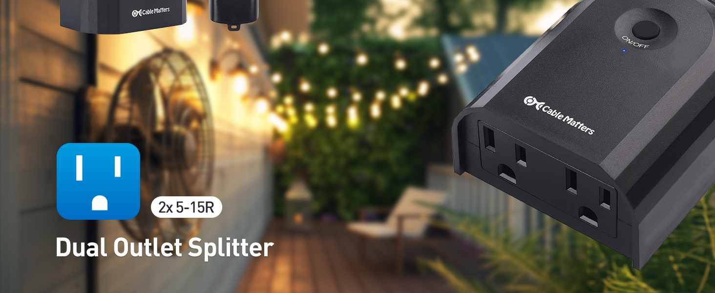  Remote Control Dual 3-Prong Outlet Switch