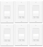 6 Pack Dimmer Light Switch for Dimmable LED Light, Single Pole/3-Way,No Neutral Wire Required,Wor...