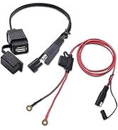 MICTUNING SAE to USB Cable Adapter Waterproof USB Charger Quick 2.1A Port with Inline Fuse for Mo...