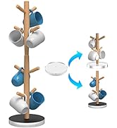 Coffee Mug Holder, ONEDONE 3-in-1 Coffee Mug Tree for Counter 22" Height Adjustable Solid Wood Co...