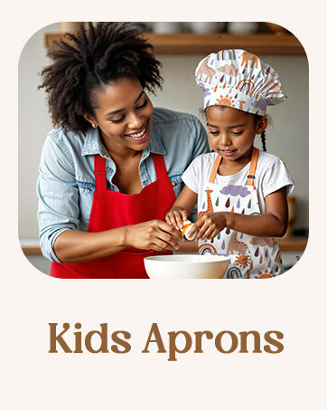 Kids apron with fun pattern and handsewn pocket for little chefs