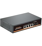 Davuaz 2.5G Unmanaged PoE Switch with 4 x 2.5G Base-T Ports and 2 x 10G SFP Uplink Port, Compatib...