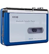 Ezcap Bluetooth Cassette Player, Walkman Tape Player with 3.5mm Jack Headphone and Speaker, Auto ...