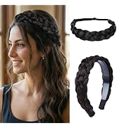 MaopaoBeauty Elastic Stretch Braided Headband and Braid Hairband with Teeth Set | 2-Piece Braided...