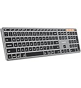 ProtoArc Backlit Wireless Keyboard for Mac, K110-A Aluminum Full Size Slim Bluetooth Keyboard, Mu...