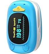Children Fingertip Pulse Oximeter Blood Oxygen Saturation Monitor for Child Kids Portable Oxygen ...