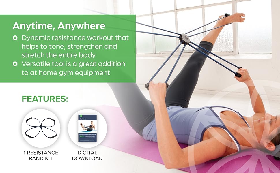 Gaiam Pilates Coreplus Reformer Resistance Band Kit w/ Digital Workout