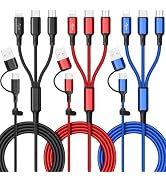 Ankndo Multi Charging Cable [3Pack 4FT] 6 in 1 Multi USB Charger Cable 3A Multiple Charger Cable ...