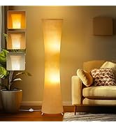 GyroVu 46" Modern Floor Lamps for Living Room, LED Column Standing Floor Lamp with 3 Color Temper...
