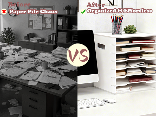 Accommodates various paper sizes, helping you maintain an organized workspace in any setting