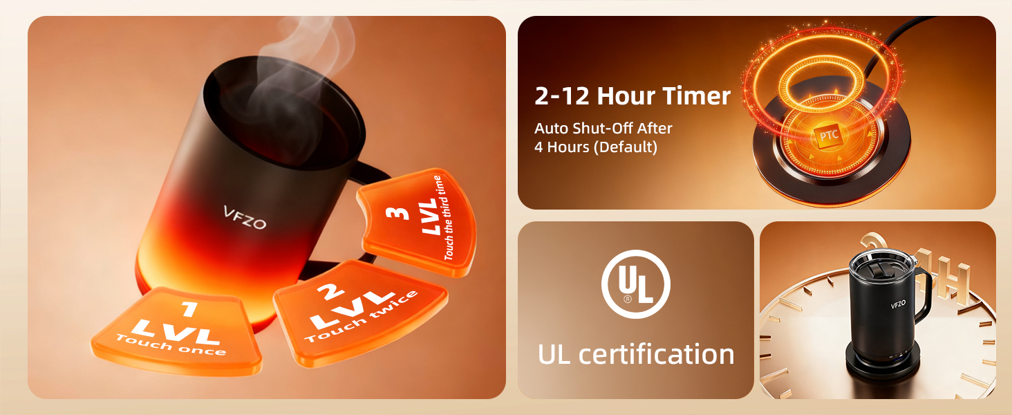 Intelligent heated coffee mug