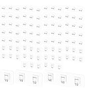 THDUJAYJAY 48Pcs Shower Caddy Adhesive Hook Transparent Waterproof Shower Shelf Sticker Hook No D...