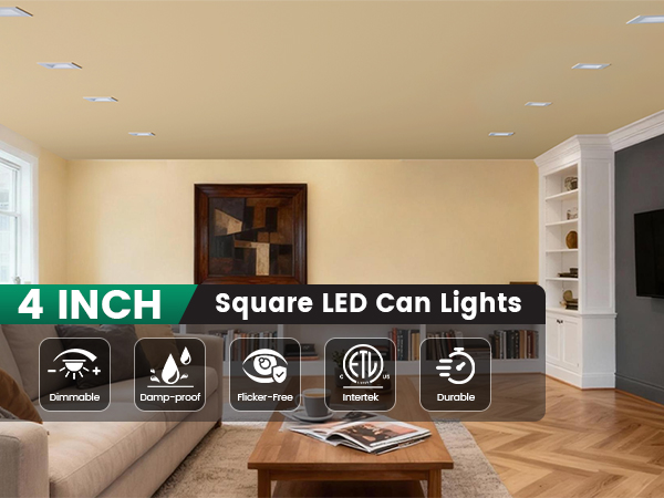 square retrofit recessed lighting 4 inch