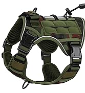 Heavy-Duty Tactical Dog Harness for Large Dogs, No Pull Adjustable Reflective Pet Vest with Molle...