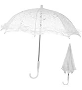 Toddmomy Lace Umbrella Parasol Floral White Umbrella Vintage Wedding Bridal Umbrella Photography ...