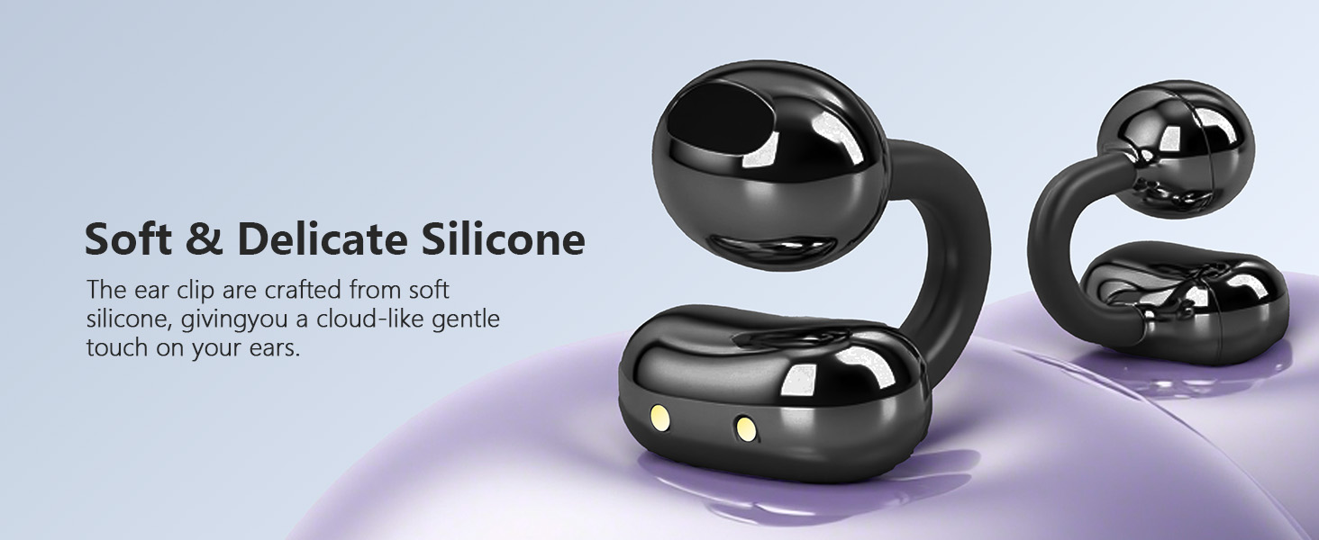 Ultra Open Ear Earbuds Intelligent Touch Color Screen Clip On Wireless Bluetooth 5.4 Headphones