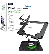 Uncaged Ergonomics Swivel Laptop Stand for Desk, Adjustable Computer iPad Stand for Desk w/ 360 R...